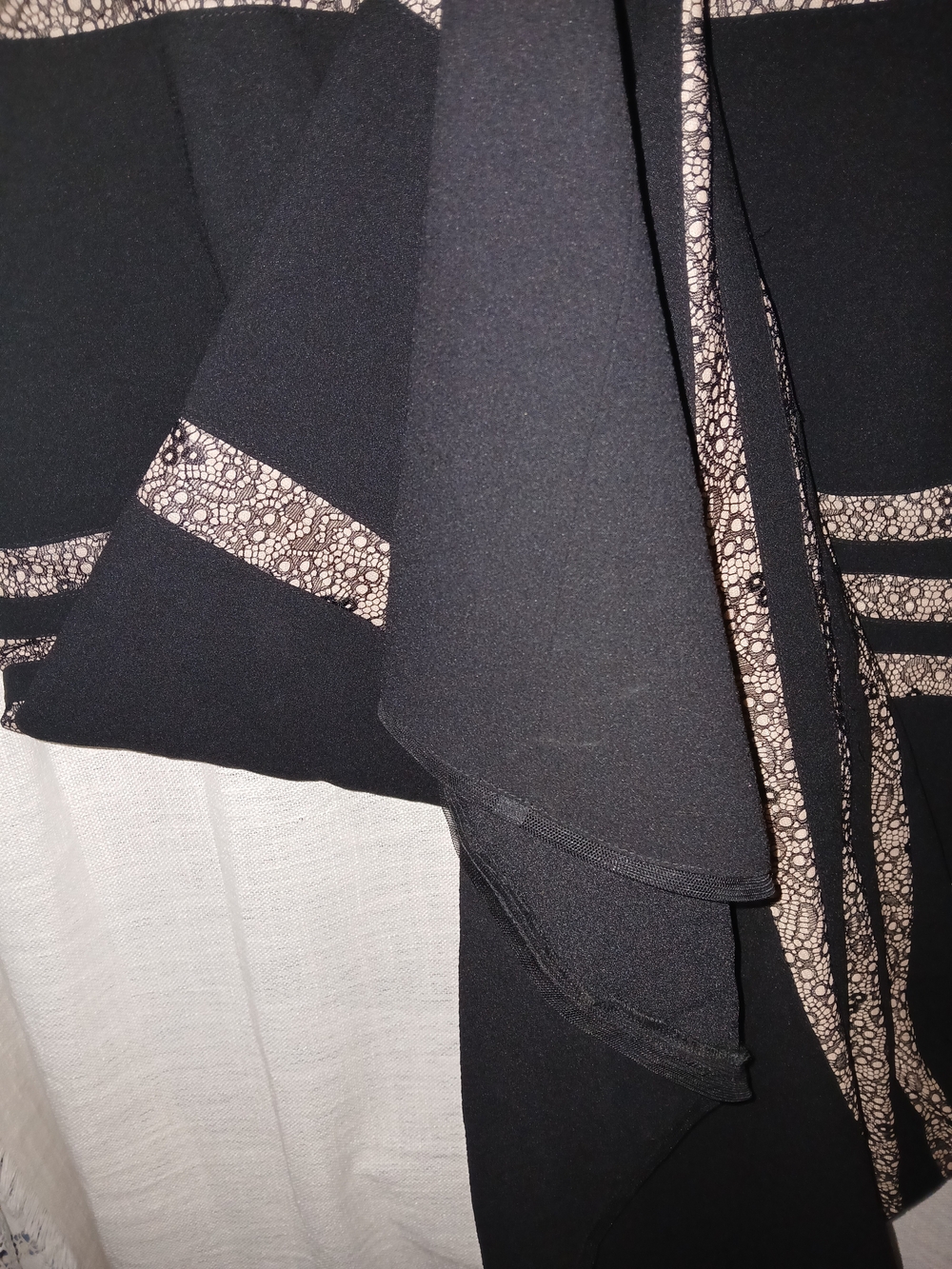 BCBGMaxAzria Black Maxi Dress with Sheer Lace Banding - Picture 6 of 7